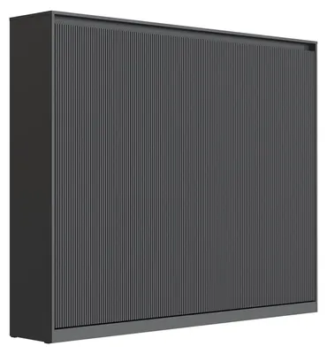 Produktbild von Schrankbett  Smartbett waves 140x200 Horizontal  Anthrazit/Anthrazit geriffelt