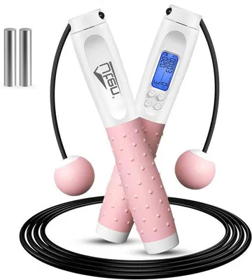 Image de Corde à sauter réglable avec compteur pour adultes et enfants, poignées en silicone