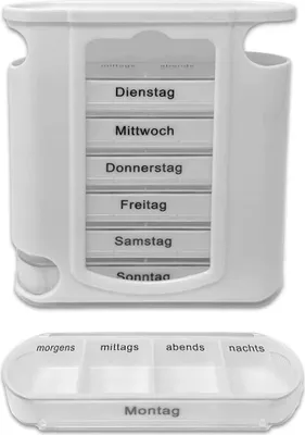 Produktbild von Medikamentendosierer Tablettenbox Pillendose Pillenbox Medikamentenbox 7 Tage morgens mittags abends nachts