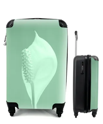Produktbild von MuchoWow® Koffer Handgepäck Trolley Rollkoffer Kleine Reisekoffer mit 4 Rollen - Mintgrüne Eukalyptuspflanze - Cabin Size < 55x40x23 cm & 55x40x20 cm - Fotokoffer - Kabinenkoffer - Boardgepäck - Reise-Box - Reisekoffer - Reisegepäck - Koffer mit Bild - Trolley für Kinder