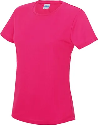 Produktbild von Just Cool JC005 | Girlie Cool Sport T-Shirt + WRAP  - Farbe: Hot Pink - Größe: L