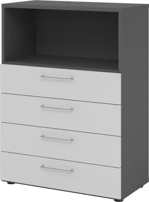 Produktbild von bümö smart Schubladen Kombi - 4 Schübe - Nachbildung: Graphit/Grau
