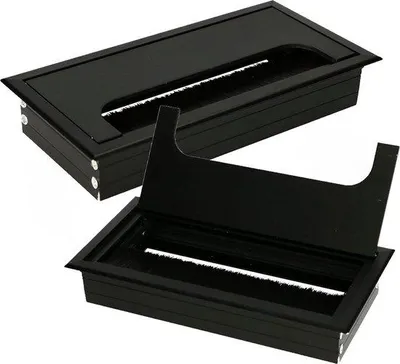 Produktbild von Alu Kabeldurchführung schwarz 160x80mm winklig