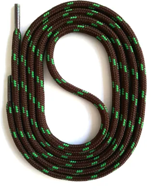 Produktbild von SNORS Sicherheitssenkel rund - DUNKELBRAUN / GRÜN - 5mm -  105cm