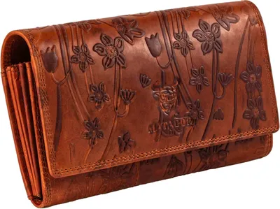 Produktbild von MATADOR BRÜGGE XL Leder Damen Langbörse Portemonnaie Blumen