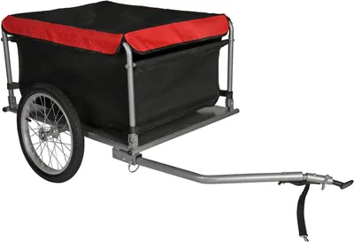 Obrázek produktu pro Přepravní vozík pro kola – Přeprava těžkých nákladů – Skládací oje – Rozměry: 135 x 60 x 58 cm – Červeno-černý