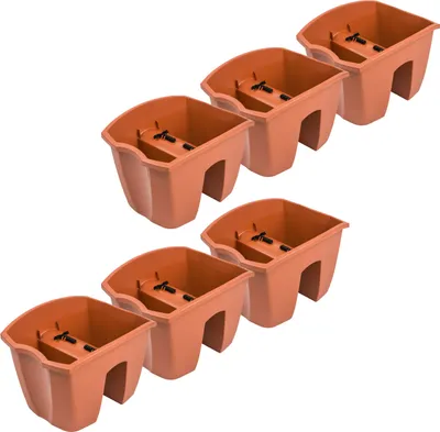 Obrázok produktu pre 6x Kvetináč 24 cm Závesný kvetináč Balkónový kvetináč Gélovaný kvetináč DCRO Terakota