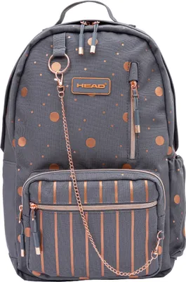 Produktbild von Golden Grey Schulrucksack mit goldenen Streifen und Punkten Head Astra