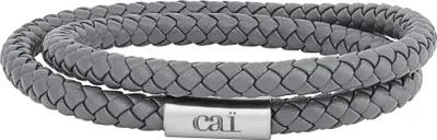 Produktbild von cai Armband Leder grau 21cm Wickelarmband