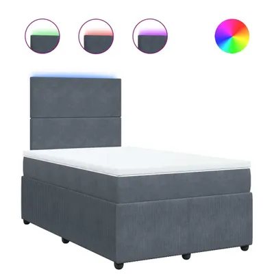 Produktbild von Boxspringbett mit Matratze Dunkelgrau 120x190 cm Samt