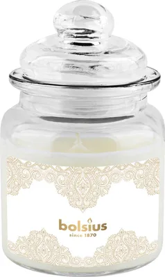 Produktbild von Kerze Bolsius Goldene Spitze, Big Jar, Duftkerze, Weihnachten, Vanille, 32 Std., 79x129 mm, im Glas
