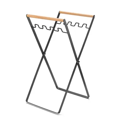Produktbild von Faltbarer Müllsackständer Metall-Müllständer-Halter Mit Müllsäcken für Zuhause,Küche,Camping,Blätter,Grill,Picknick,Hof,(Schwarz)