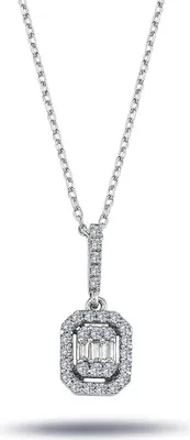 Produktbild von Diamant Halskette mit 0,26 Carat Baguette Anhänger