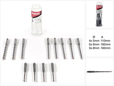 Obrázek produktu pro Makita SDS-VPlus Bohrerset 12 tlg. SDS-Plus (B-49111)