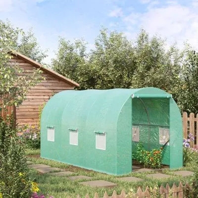 Produktbild von Gartenkästen 395x195x190cm mit 6 Netzräumen, runde Bogenkästen für den Gartenbau & Kaltframe