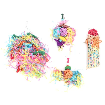 Zdjęcie produktu dla Papageienspielzeug, Vogelspielzeug, hängendes Vogelspielzeug, buntes Papageienspielzeug, Kauspielzeug für Vögel