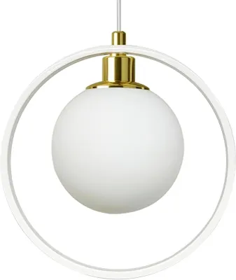 Produktbild von Newrey Hängelampe Weiß Glas Modern Pendelleuchte Metall Lampe