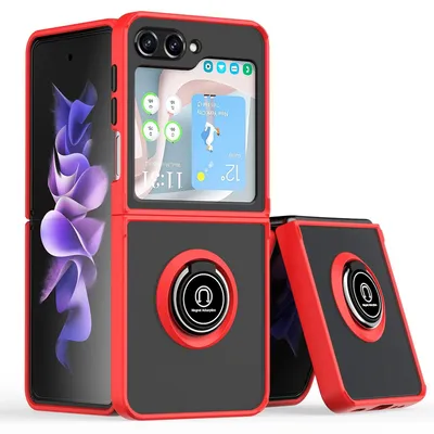 Immagine prodotto di Per Samsung Galaxy Z Flip7 FE / Flip6 5G Shadow Design TPU + PC Custodia protettiva Cover Custodia protettiva Red / Black
