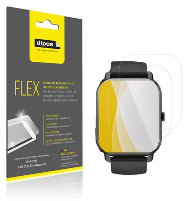 Image de 2x Film de protection d'écran pour Aseeyirj 1.85 Zoll Smartwatch, recouvre 100% de l'écran, dipos Flex