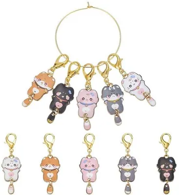 Immagine prodotto di Set di 10 pennarelli creativi - Spille magnetiche in smalto per ganci - Motivi con gatti - Lunghezza 47 mm