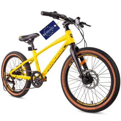 Zdjęcie produktu dla Rower dziecięcy 20 cali dla chłopca dziewczynki MTB Shimano 6 biegów lekki aluminiowy Tatra Bikes żółty