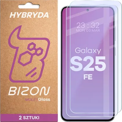 Produktbild von 2x Flexibles Hybridglas für Galaxy S25 FE, Bizon Glass Mule Duo