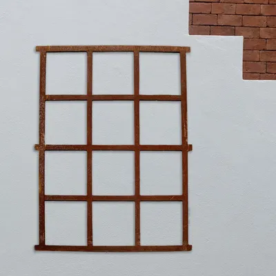 Produktbild von Stallfenster, Rostig, Bauernfenster, Eisenfenster, Gartenmauer 95 x 73,5