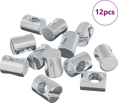 Produktbild von Zylindermuttern 12 pcs Silber M6 x 13 mm Metall