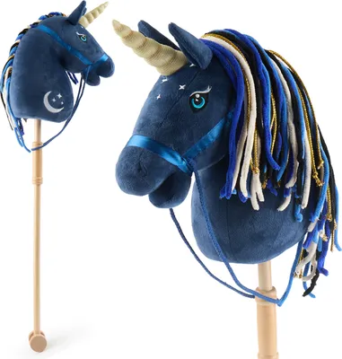 Produktbild von Bieco Steckenpferd Kinder Einhorn Luna | Hobby Horse Pferde | Steckenpferd Rollen | Steckenpferd Holz Pferd Stab | Steckentier Schöne Steckenpferde für Kinder Stockpferd Kleinkind Zubehör
