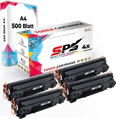 Produktbild von Druckerpapier A4 + 4x Multipack Set Kompatibel für HP LaserJet Pro M 26 a (CF279A/79A) Toner Schwarz