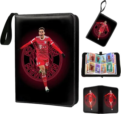 Produktbild von Fussball Karten Sammelalbum mit Reißverschluss Tragegrif- 400 Taschen Fussball Sammelkarten Album Karten Sammelmappe Sammelheft,Wasserdichter Karten