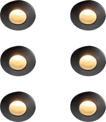 Produktbild von QAZQA - Set mit 6 modernen Bad I Badezimmer Außen Einbauspots schwarz IP44 - Gap I Außenbeleuchtung - Aluminium - LED geeignet GU10