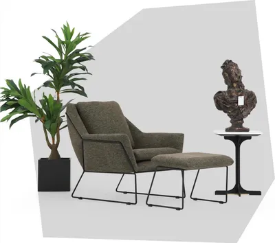 Produktbild von Moderner Grüner Sessel Cocktailsessel Ohrensessel Wohnzimmermöbel Design