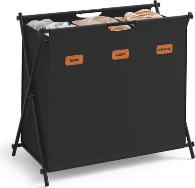 Produktbild von SONGMICS Wäschekorb, Wäschesammler 135 Liter, Wäschebox,  klappbares X-Gestell