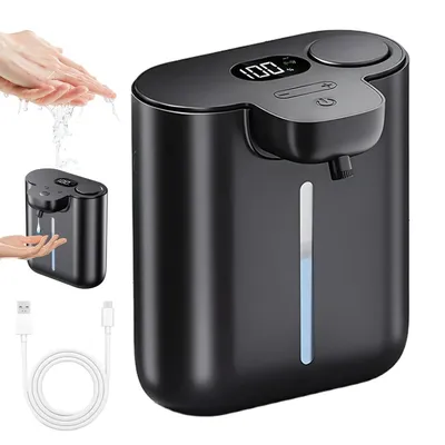 Produktbild von Seifenspender Automatisch mit Sensor Infrarot, 500ml, Gel-Ausführung, Elektrischer Seifenspender, USB-Aufladung, IPX5 Wasserdicht, Schwarz