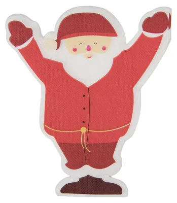 Produktbild von Clayre & Eef Servietten Papier 20er Set Weihnachtsmann Rot Papier