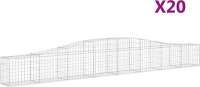 Produktbild von vidaXL Gabionen mit Hochbogen 20 Stk. 400x30x40/60 cm Verzinktes Eisen