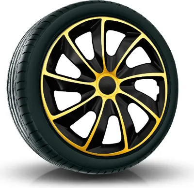 Produktbild von Radkappen Radzierblenden (4Stück) 17 Zoll gold/schwarz QUAD Z458758