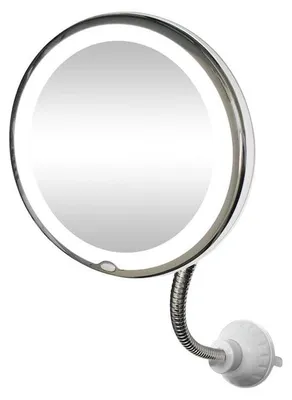 Image de Miroir de salle de bain flexible UNIQ avec ventouse - grossissement 10x et rotation à 360 degrés