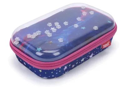 Imagen del producto de Estuche escolar con motivos de estrellas y tapa transparente