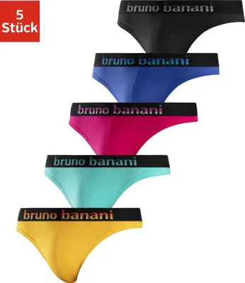 Produktbild von Bruno Banani String 5 er-Pack blau, pink, mint, gelb, schwarz Größe M
