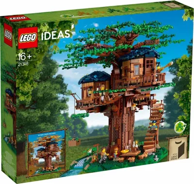 Produktbild von LEGO Ideas Baumhaus mit 3 Kabinen und Blättern, großer Modellbausatz für Teenager ab 16 Jahren 21318