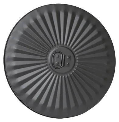 Productafbeelding van Metalen Afvalbak Deksel XL | Vintage Zwart Metalen Deksel met Handvat | 42 cm Diameter en 62 Liter Capaciteit