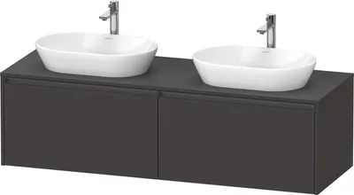 Produktbild von Duravit Ketho.2 Wastafelonderkast 160x55x45,9 cm Supermat Grafiet