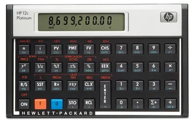 Immagine prodotto di Calcolatrice finanziaria HP 12C Platinum, da tavolo, calcolatrice finanziaria, 10 cifre/cifre, 1 riga, batteria, alluminio, nero