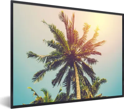Produktbild von MuchoWow® Gerahmtes Poster Palme - Sommer - Tropisch - Sonne 80x60 cm - Poster mit Schwarzem Bilderrahmen Wandposter Rahmen Foto Bilder - Schwarzem - Mit Gestell