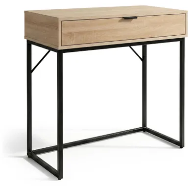 Immagine prodotto di Tavolo consolle stile loft MODENA 1 cassetto 80 cm Rovere Sonoma Gambe nere