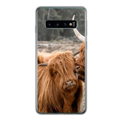 Produktbild von MuchoWow® Handyhülle Schutzhülle Hülle für Samsung Galaxy S10 Schottischer Highlander - Liebe - Porträt Silikon Softcase Handy Hülle - Handytasche