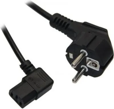 Produktbild von Kaltgerätekabel, beidseitig gewinkelt (schwarz, 2 Meter)