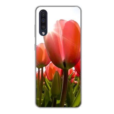 Produktbild von MuchoWow® Handyhülle Schutzhülle Hülle für Samsung Galaxy A50 Blumen - Tulpen - Sonne Silikon Softcase Handy Hülle - Mobiltelefonhülle